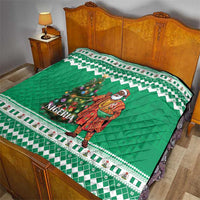 Nigeria Christmas Quilt Black Santa With Jollof Rice - Wonder Print Shop