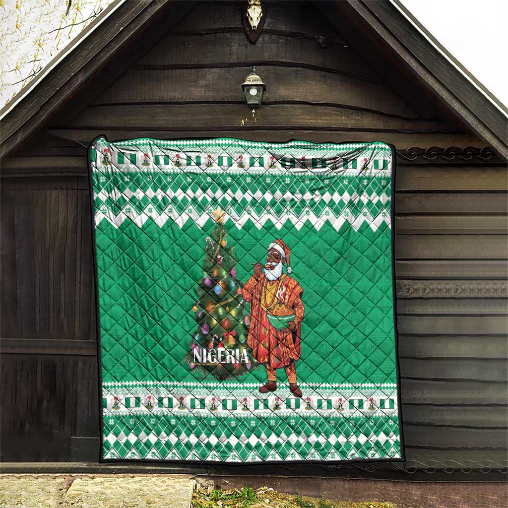 Nigeria Christmas Quilt Black Santa With Jollof Rice - Wonder Print Shop