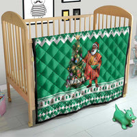 Nigeria Christmas Quilt Black Santa With Jollof Rice - Wonder Print Shop
