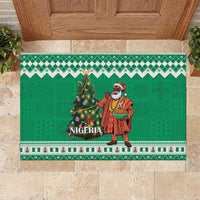 Nigeria Christmas Rubber Doormat Black Santa With Jollof Rice - Wonder Print Shop