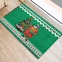 Nigeria Christmas Rubber Doormat Black Santa With Jollof Rice - Wonder Print Shop