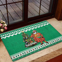 Nigeria Christmas Rubber Doormat Black Santa With Jollof Rice - Wonder Print Shop