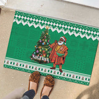 Nigeria Christmas Rubber Doormat Black Santa With Jollof Rice - Wonder Print Shop