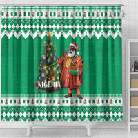 Nigeria Christmas Shower Curtain Black Santa With Jollof Rice - Wonder Print Shop