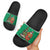 Nigeria Christmas Slide Sandals Black Santa With Jollof Rice - Wonder Print Shop