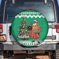 Nigeria Christmas Spare Tire Cover Black Santa With Jollof Rice - Wonder Print Shop