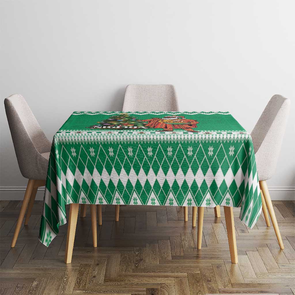 Nigeria Christmas Tablecloth Black Santa With Jollof Rice - Wonder Print Shop