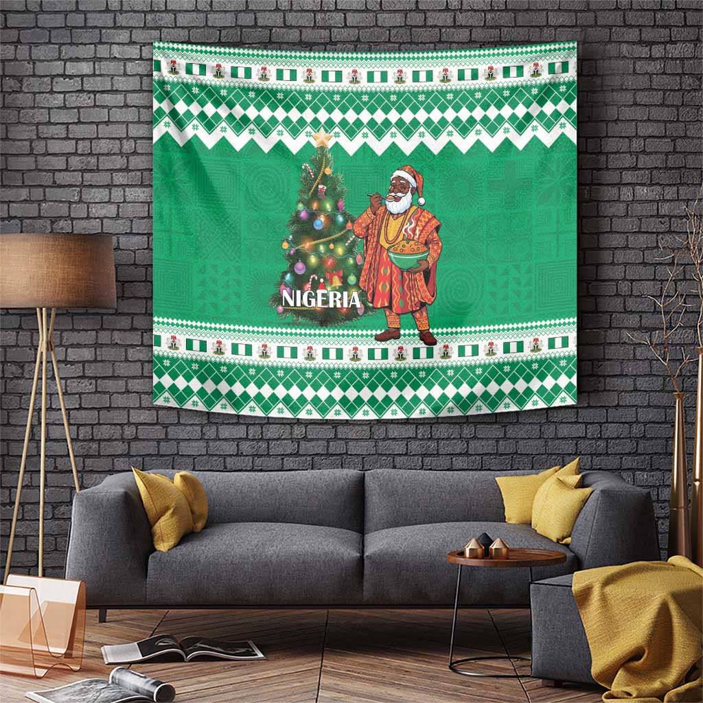 Nigeria Christmas Tapestry Black Santa With Jollof Rice - Wonder Print Shop