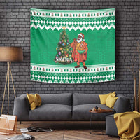 Nigeria Christmas Tapestry Black Santa With Jollof Rice - Wonder Print Shop