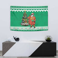Nigeria Christmas Tapestry Black Santa With Jollof Rice - Wonder Print Shop
