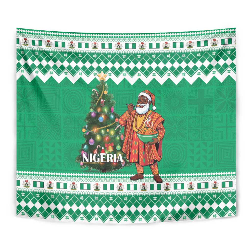 Nigeria Christmas Tapestry Black Santa With Jollof Rice - Wonder Print Shop