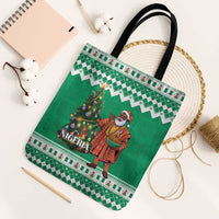Nigeria Christmas Tote Bag Black Santa With Jollof Rice - Wonder Print Shop