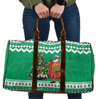 Nigeria Christmas Travel Bag Black Santa With Jollof Rice - Wonder Print Shop