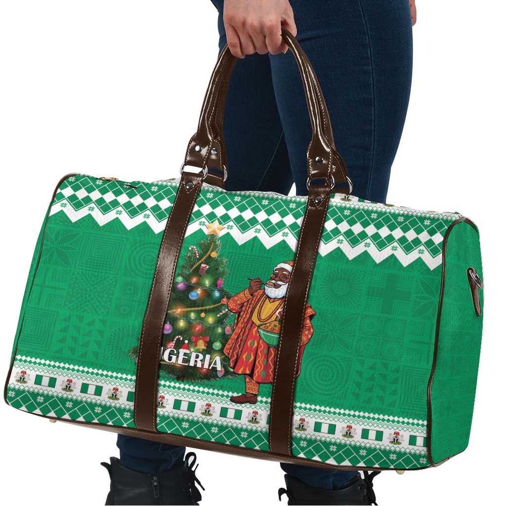 Nigeria Christmas Travel Bag Black Santa With Jollof Rice - Wonder Print Shop