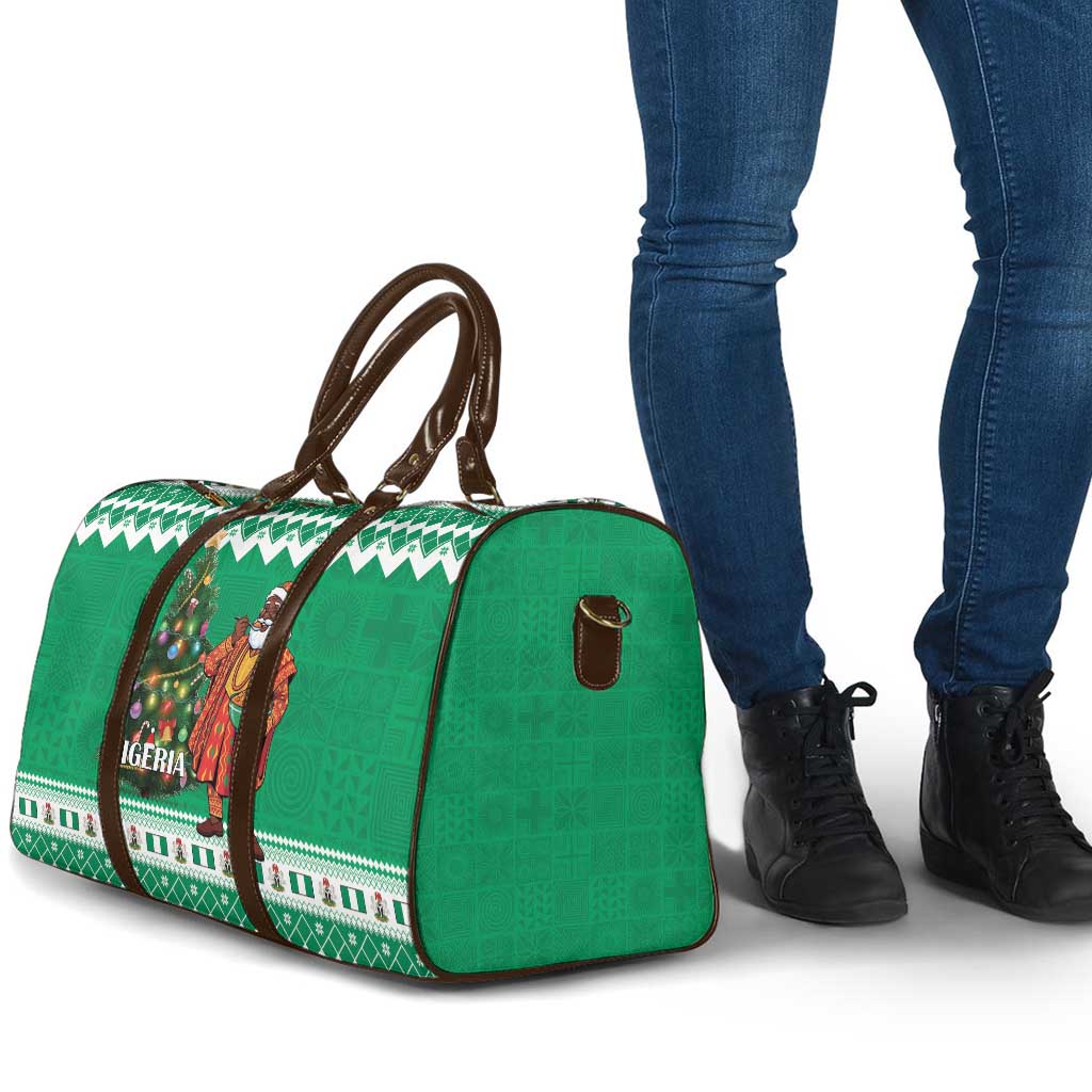 Nigeria Christmas Travel Bag Black Santa With Jollof Rice - Wonder Print Shop