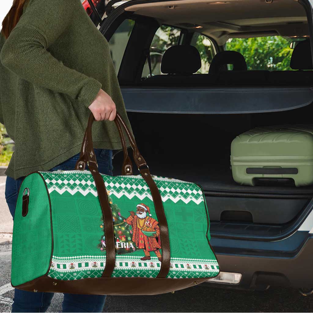 Nigeria Christmas Travel Bag Black Santa With Jollof Rice - Wonder Print Shop