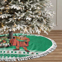 Nigeria Christmas Tree Skirt Black Santa With Jollof Rice - Wonder Print Shop