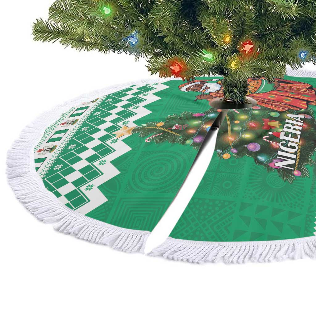 Nigeria Christmas Tree Skirt Black Santa With Jollof Rice - Wonder Print Shop