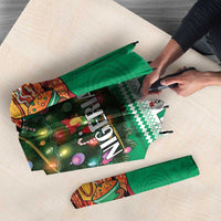 Nigeria Christmas Umbrella Black Santa With Jollof Rice - Wonder Print Shop