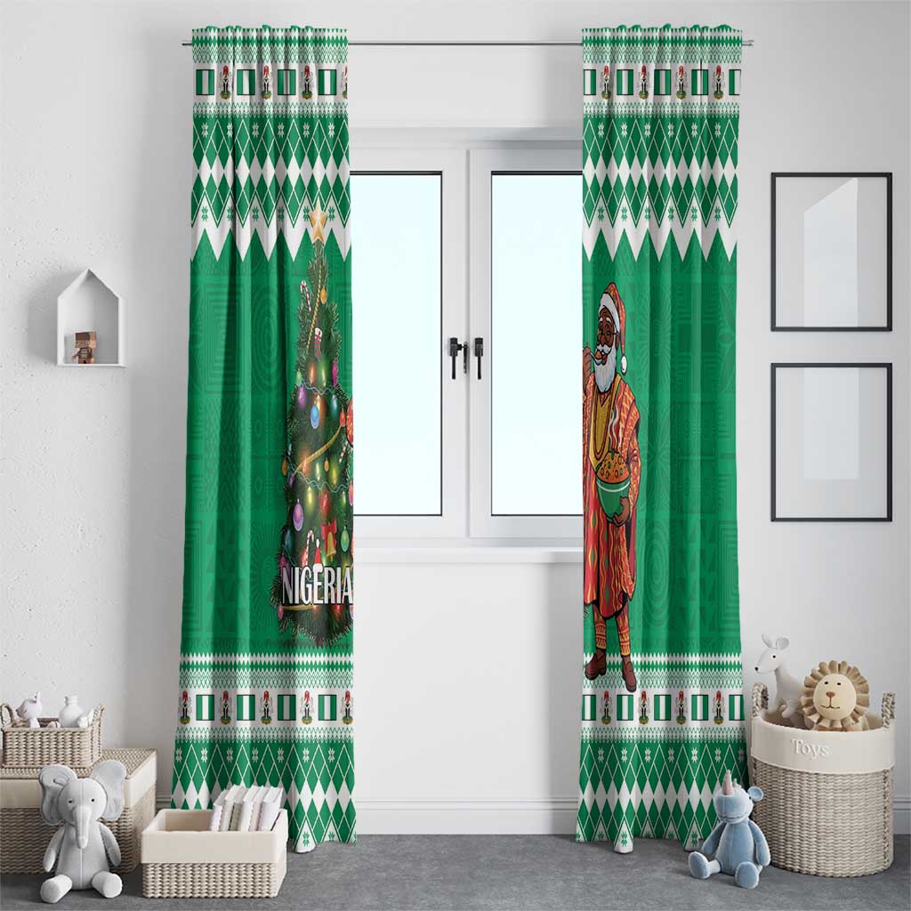 Nigeria Christmas Window Curtain Black Santa With Jollof Rice - Wonder Print Shop