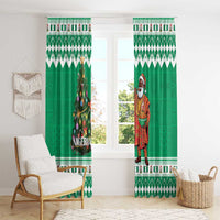 Nigeria Christmas Window Curtain Black Santa With Jollof Rice - Wonder Print Shop