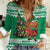 Personalized Nigeria Christmas Women Casual Shirt Black Santa With Jollof Rice - Wonder Print Shop