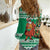 Personalized Nigeria Christmas Women Casual Shirt Black Santa With Jollof Rice - Wonder Print Shop