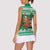 Personalized Nigeria Christmas Women Sleeveless Polo Shirt Black Santa With Jollof Rice - Wonder Print Shop
