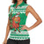Personalized Nigeria Christmas Women Sleeveless Polo Shirt Black Santa With Jollof Rice - Wonder Print Shop