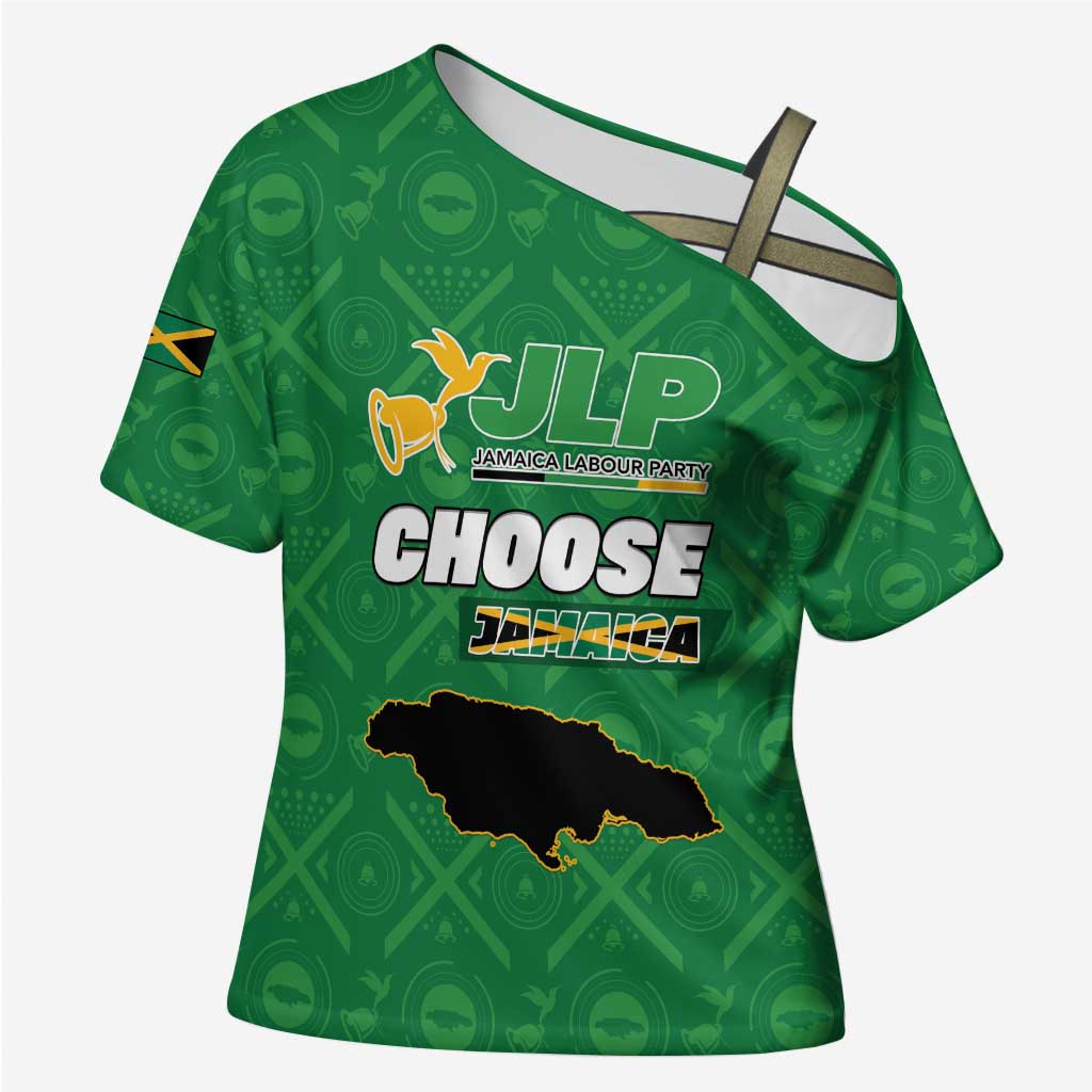 Personalized Jamaica Labour Party Cross Shoulder Shirt Choose Jamica - Wonder Print Shop