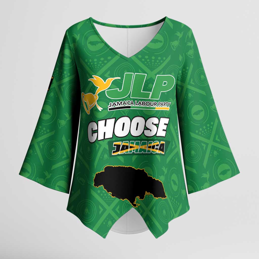 Personalized Jamaica Labour Party Kimono Sleeve Blouse Choose Jamica - Wonder Print Shop