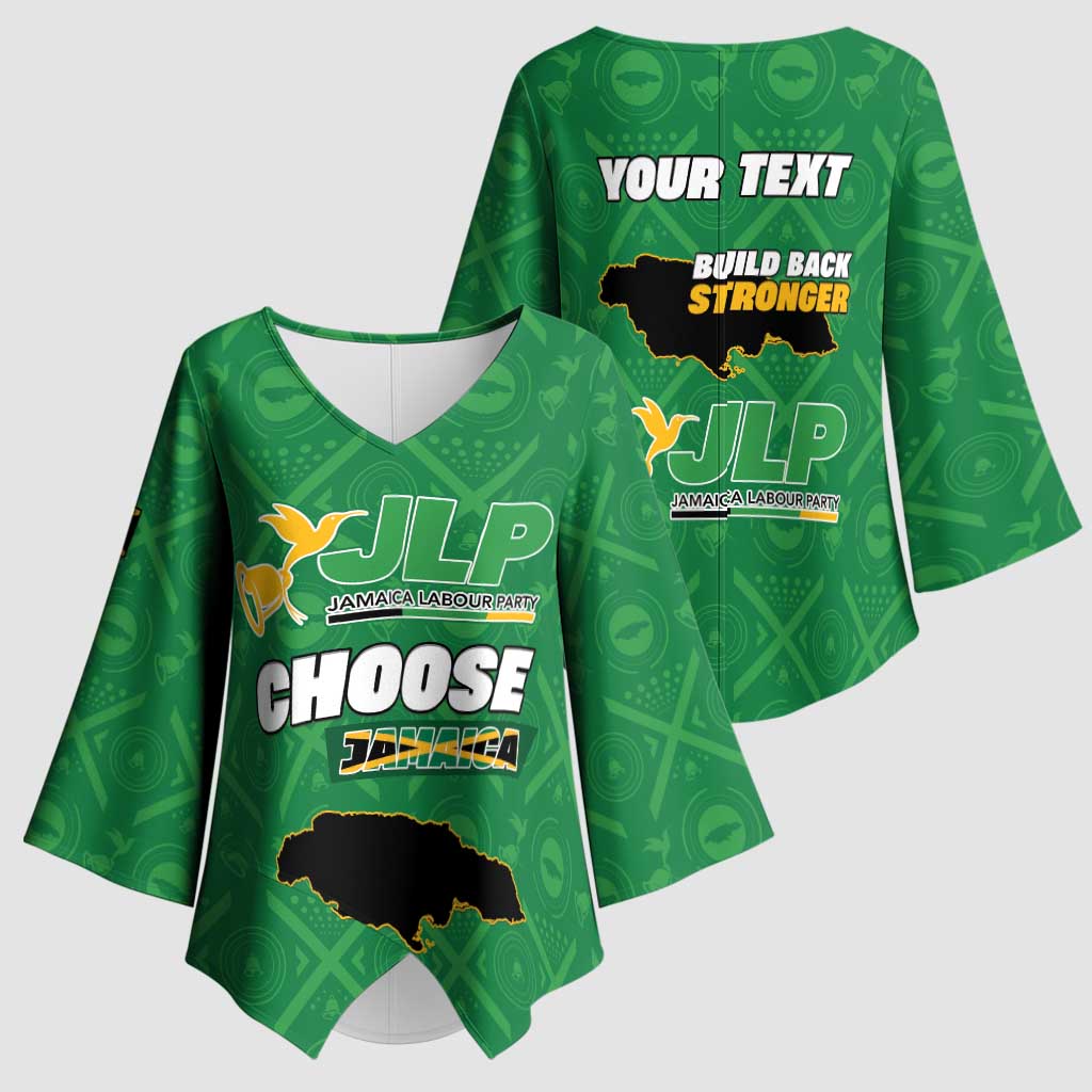 Personalized Jamaica Labour Party Kimono Sleeve Blouse Choose Jamica - Wonder Print Shop