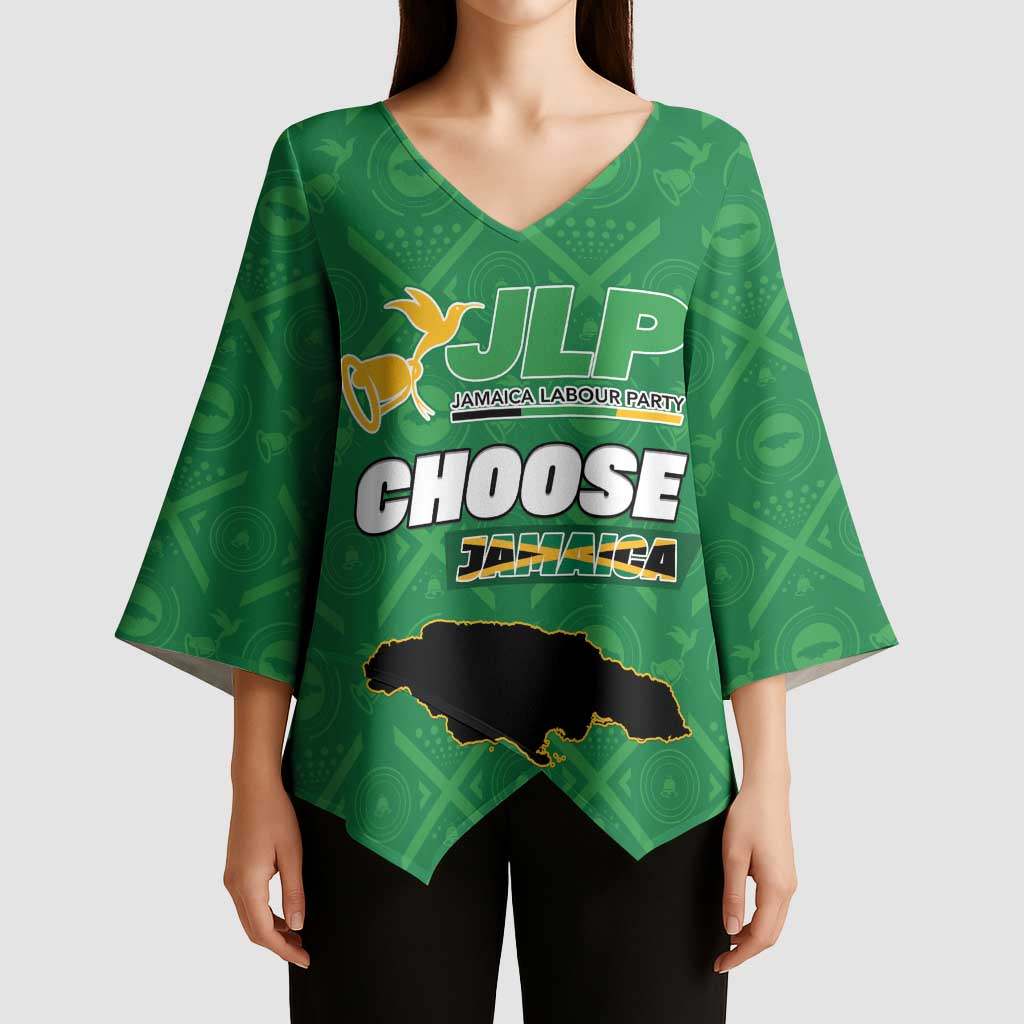 Personalized Jamaica Labour Party Kimono Sleeve Blouse Choose Jamica - Wonder Print Shop