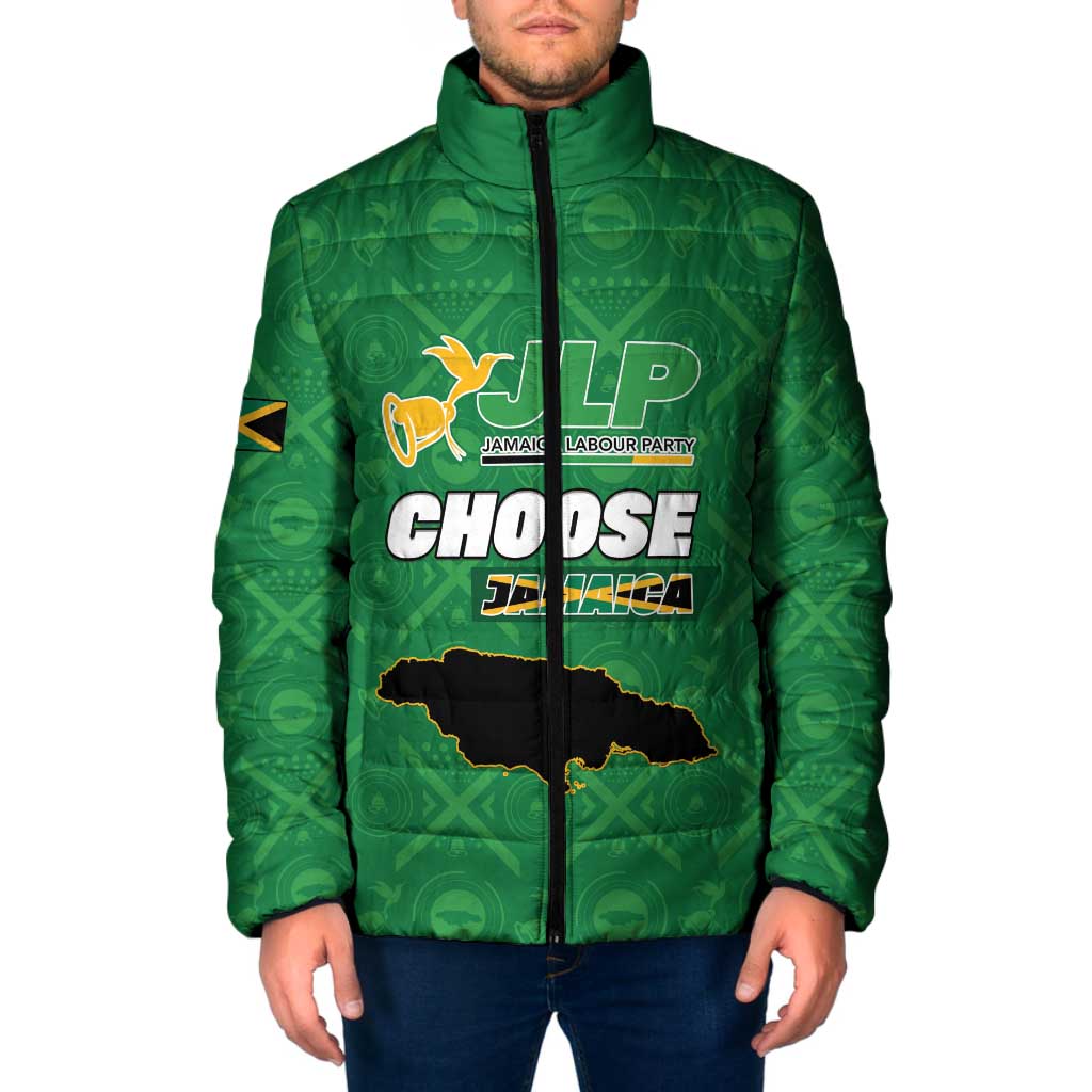 Personalized Jamaica Labour Party Padded Jacket Choose Jamica - Wonder Print Shop