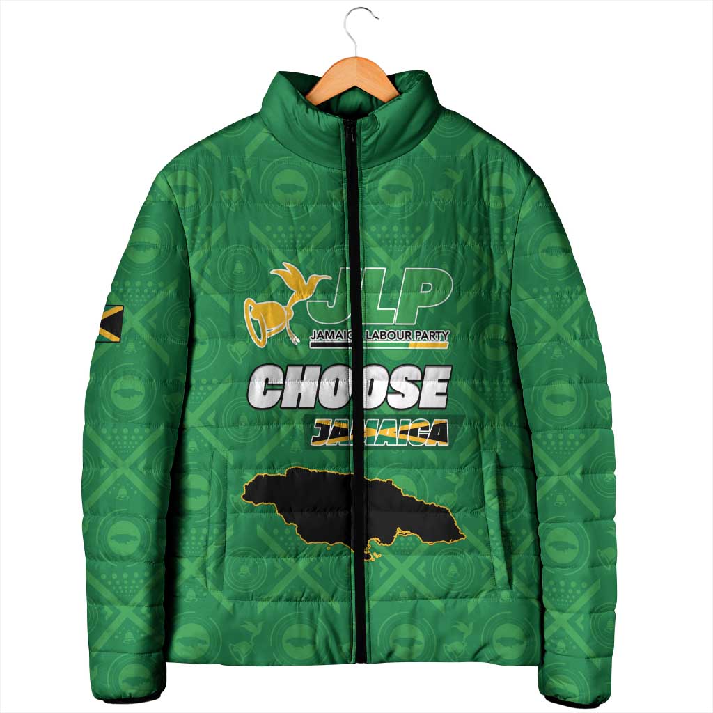 Personalized Jamaica Labour Party Padded Jacket Choose Jamica - Wonder Print Shop