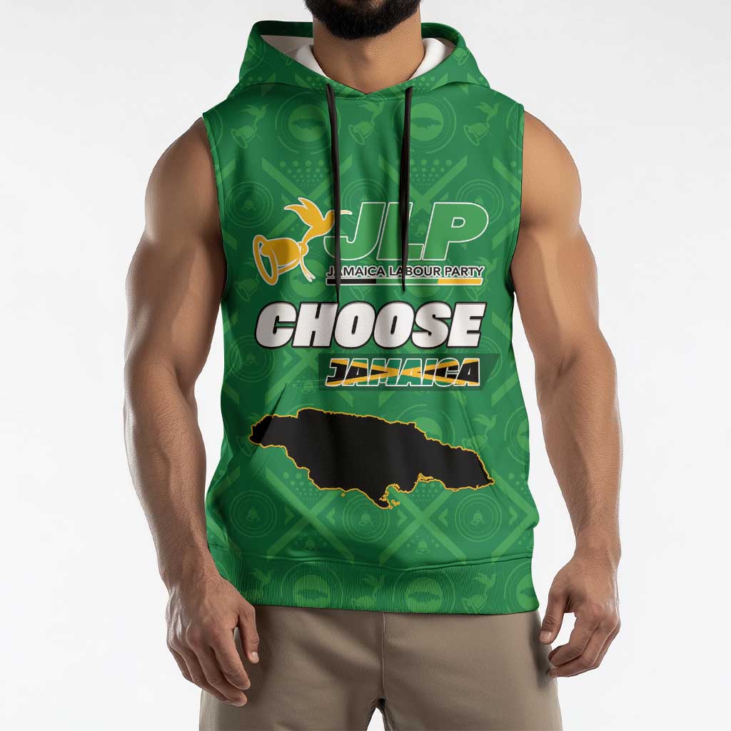 Personalized Jamaica Labour Party Sleeveless Hoodie Choose Jamica - Wonder Print Shop