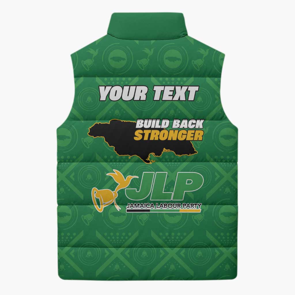 Personalized Jamaica Labour Party Sleeveless Puffer Jacket Choose Jamica - Wonder Print Shop