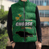 Personalized Jamaica Labour Party Sleeveless Puffer Jacket Choose Jamica - Wonder Print Shop