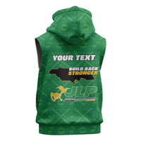 Personalized Jamaica Labour Party Sleeveless Zip Hoodie Choose Jamica - Wonder Print Shop