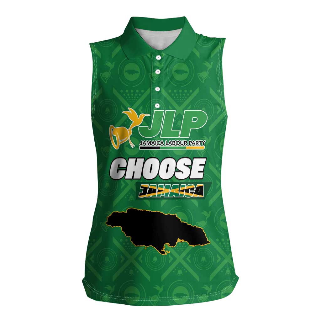 Personalized Jamaica Labour Party Women Sleeveless Polo Shirt Choose Jamica - Wonder Print Shop