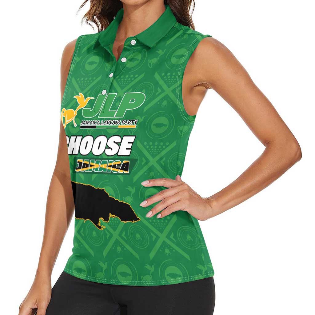 Personalized Jamaica Labour Party Women Sleeveless Polo Shirt Choose Jamica - Wonder Print Shop