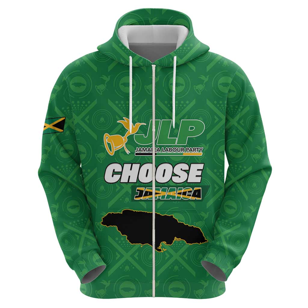 Personalized Jamaica Labour Party Zip Hoodie Choose Jamica - Wonder Print Shop