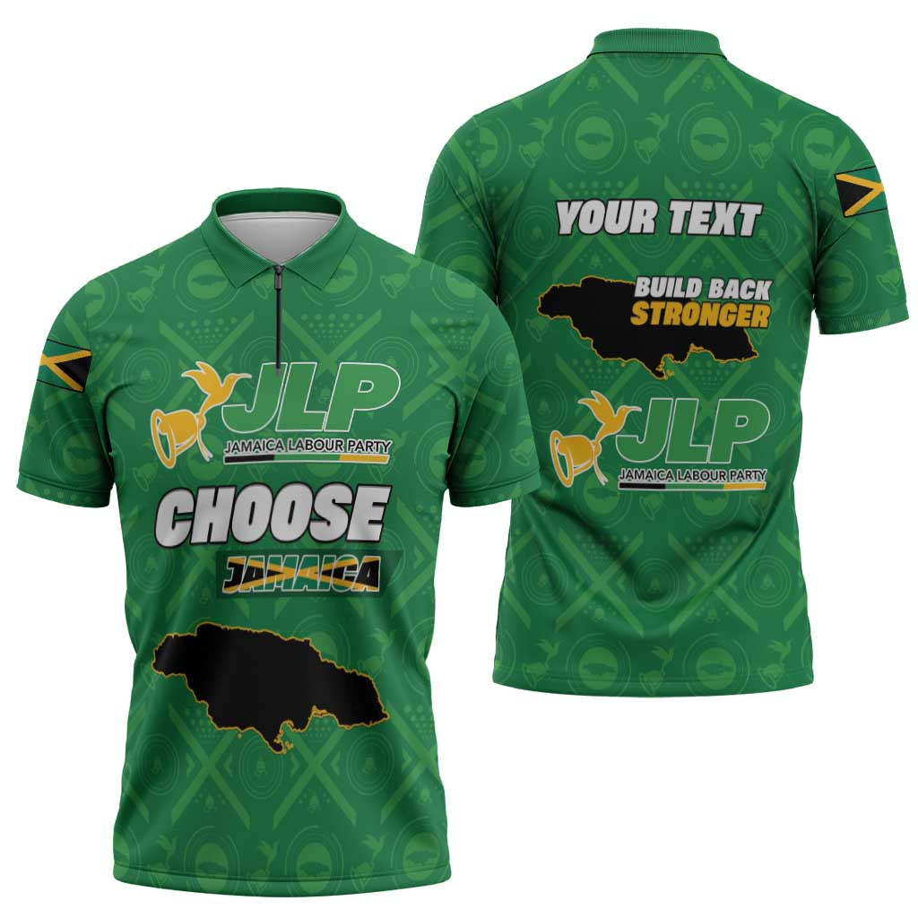 Personalized Jamaica Labour Party Zipper Polo Shirt Choose Jamica - Wonder Print Shop