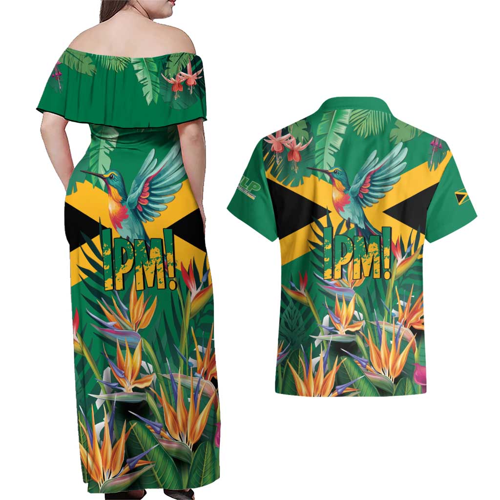 JLP 1PM Holness Couples Matching Off Shoulder Maxi Dress and Hawaiian Shirt Jamaica Labour Party - Tropical Style - Wonder Print Shop