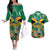 JLP 1PM Holness Couples Matching Off The Shoulder Long Sleeve Dress and Hawaiian Shirt Jamaica Labour Party - Tropical Style - Wonder Print Shop