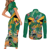 JLP 1PM Holness Couples Matching Short Sleeve Bodycon Dress and Long Sleeve Button Shirt Jamaica Labour Party - Tropical Style - Wonder Print Shop