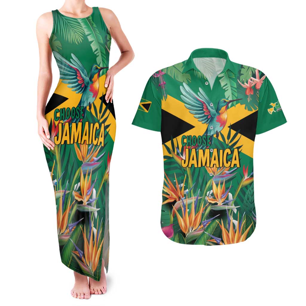 JLP 1PM Holness Couples Matching Tank Maxi Dress and Hawaiian Shirt Jamaica Labour Party - Tropical Style - Wonder Print Shop