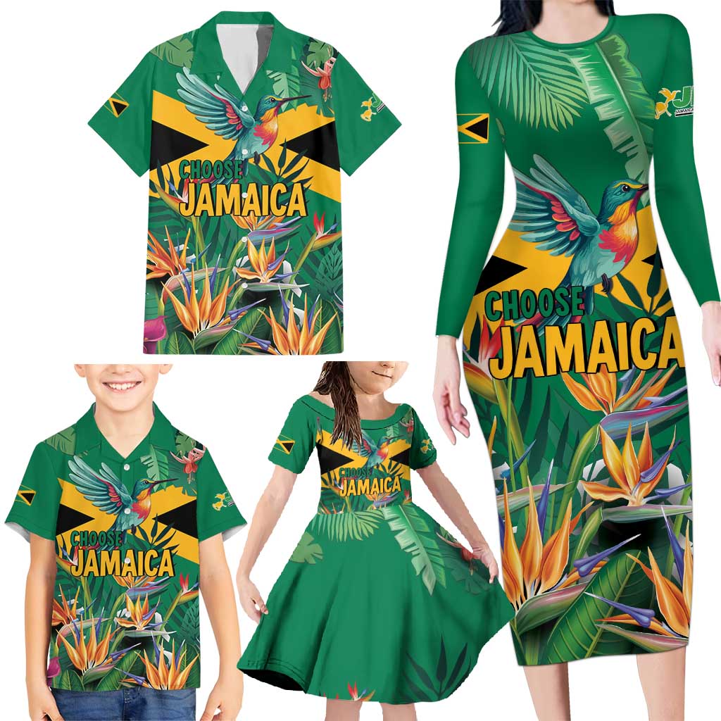 JLP 1PM Holness Family Matching Long Sleeve Bodycon Dress and Hawaiian Shirt Jamaica Labour Party - Tropical Style - Wonder Print Shop