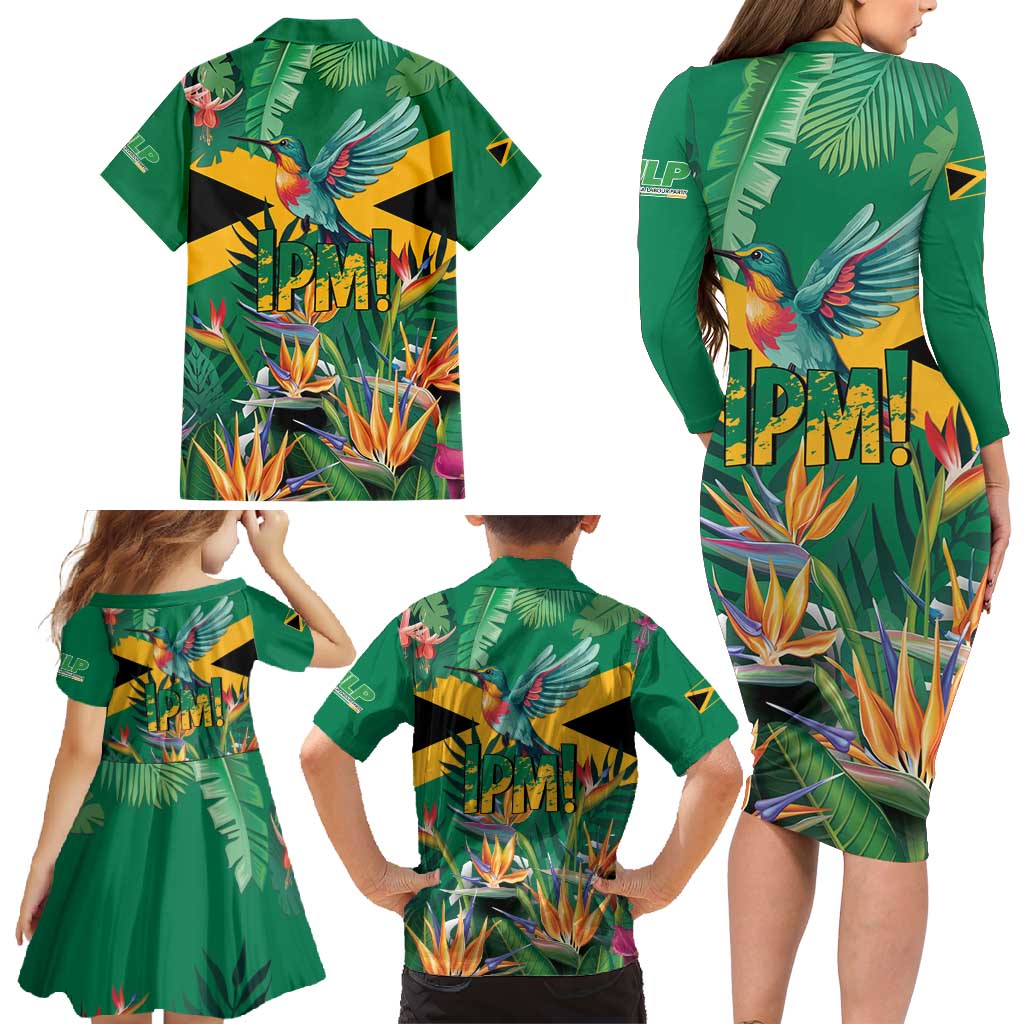 JLP 1PM Holness Family Matching Long Sleeve Bodycon Dress and Hawaiian Shirt Jamaica Labour Party - Tropical Style - Wonder Print Shop