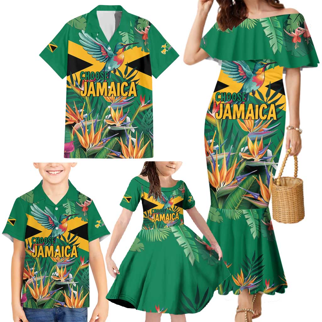 JLP 1PM Holness Family Matching Mermaid Dress and Hawaiian Shirt Jamaica Labour Party - Tropical Style - Wonder Print Shop